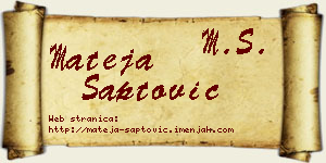 Mateja Šaptović vizit kartica